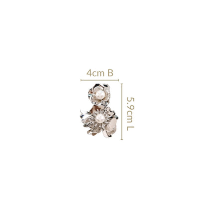 Pearl Blossom Earrings Silver