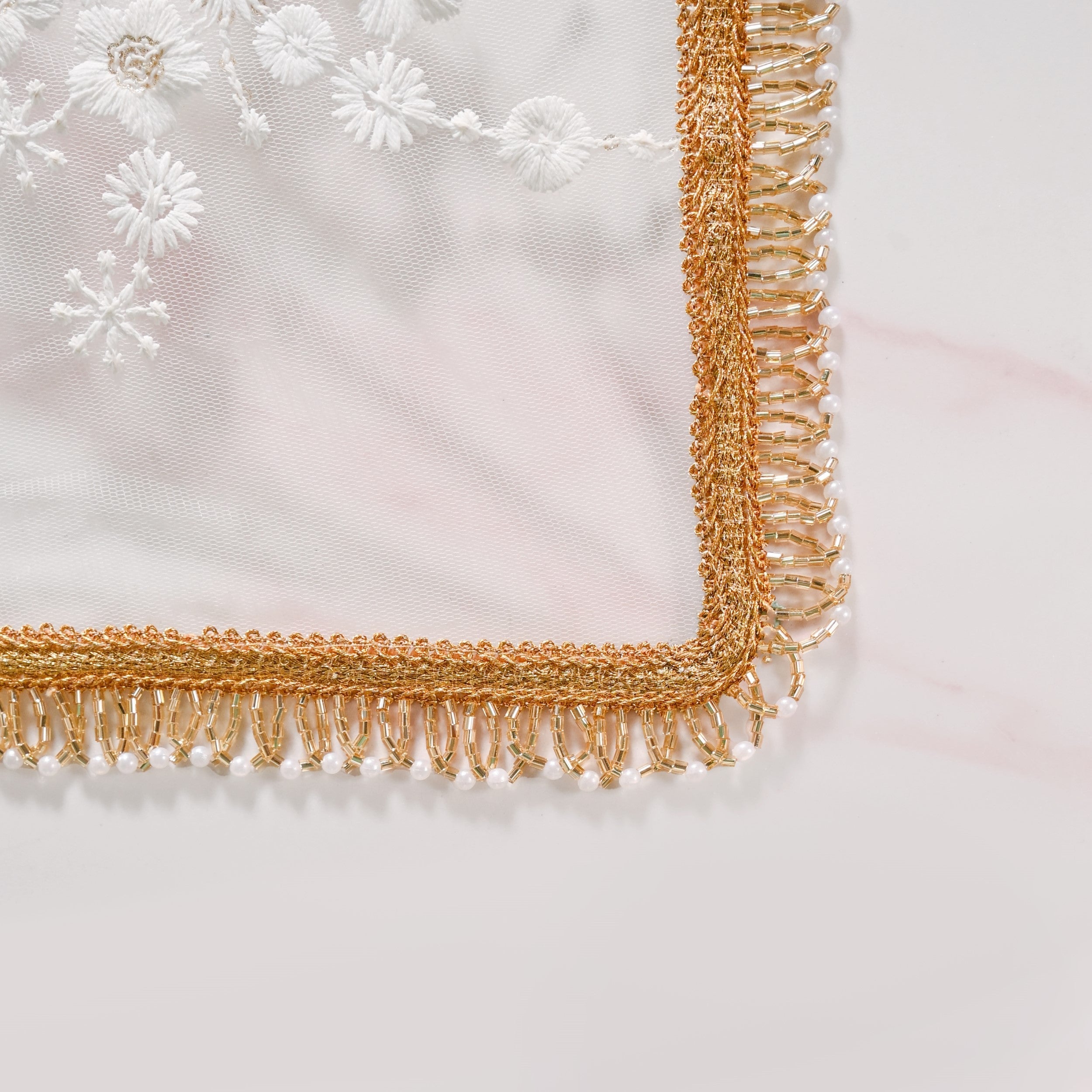 Pearl Detail Net Thali Covers Set Of 2