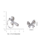 Pearled Butterfly Statement Ring Silver