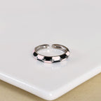 Pink And Black Checkered Statement Ring