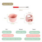 Pink Ceramic Fondue Set With 2 Dipping Skewers