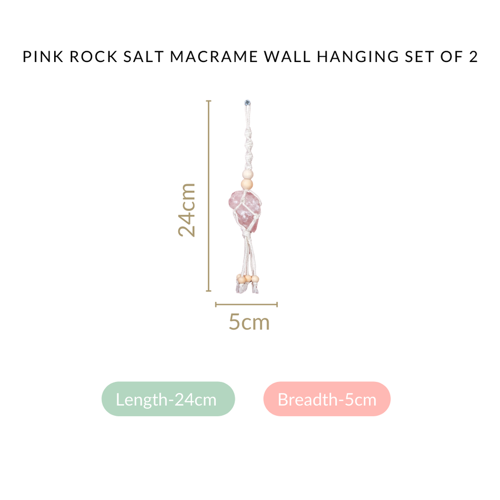Pink Salt Macrame Wall Hanging Set Of 2