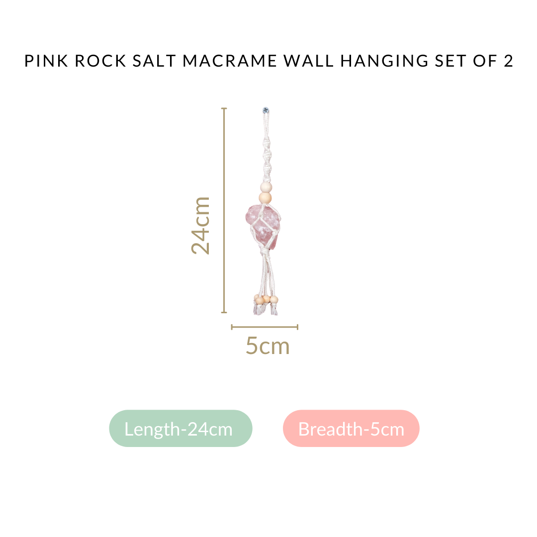 Pink Salt Macrame Wall Hanging Set Of 2