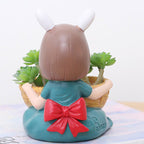 Girl With Basket Planter