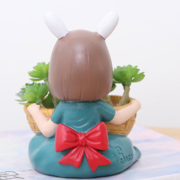 Girl With Basket Planter