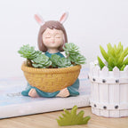 Girl With Basket Planter