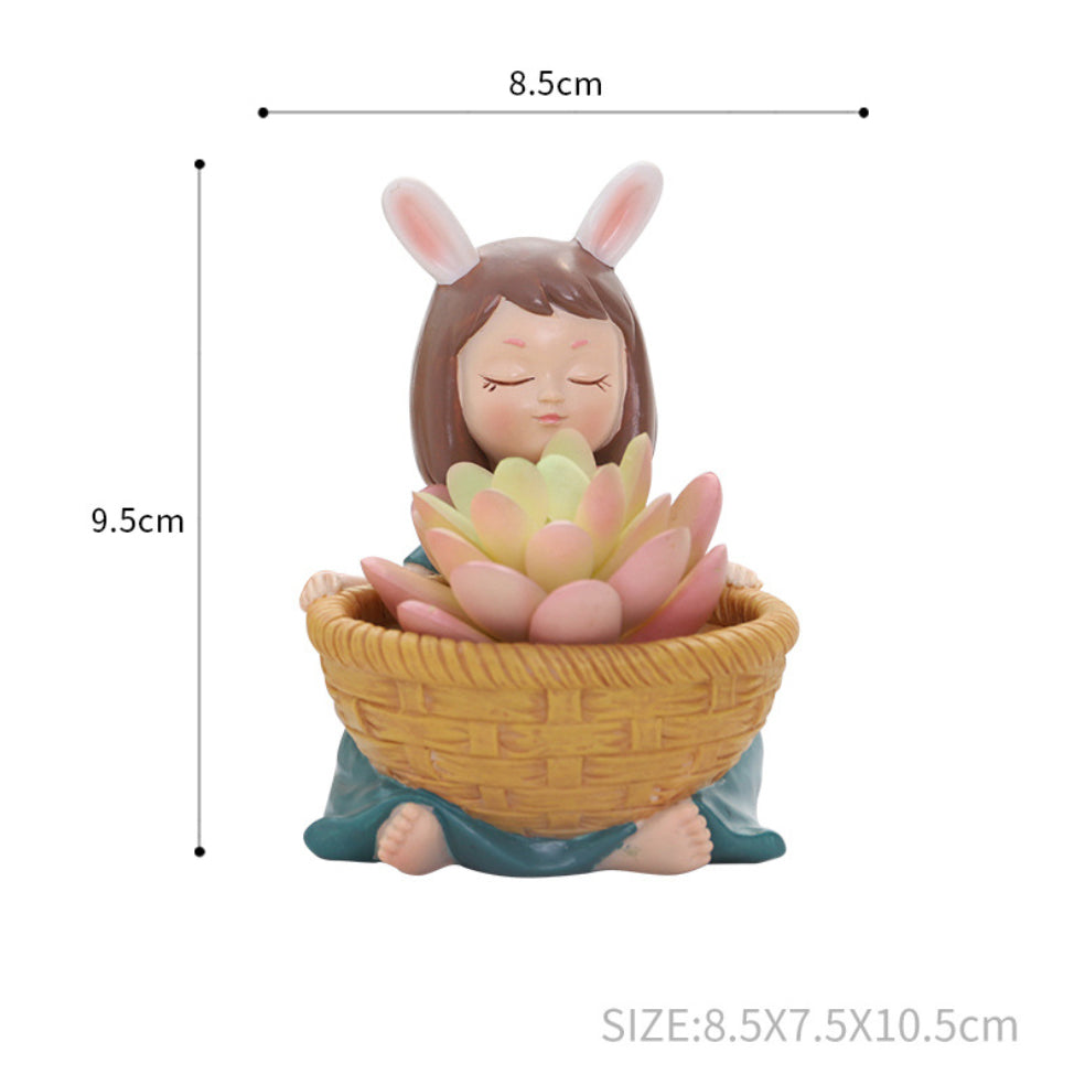 Girl With Basket Planter