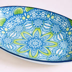 Green And Blue Mandala Serving Platter Set Of 2