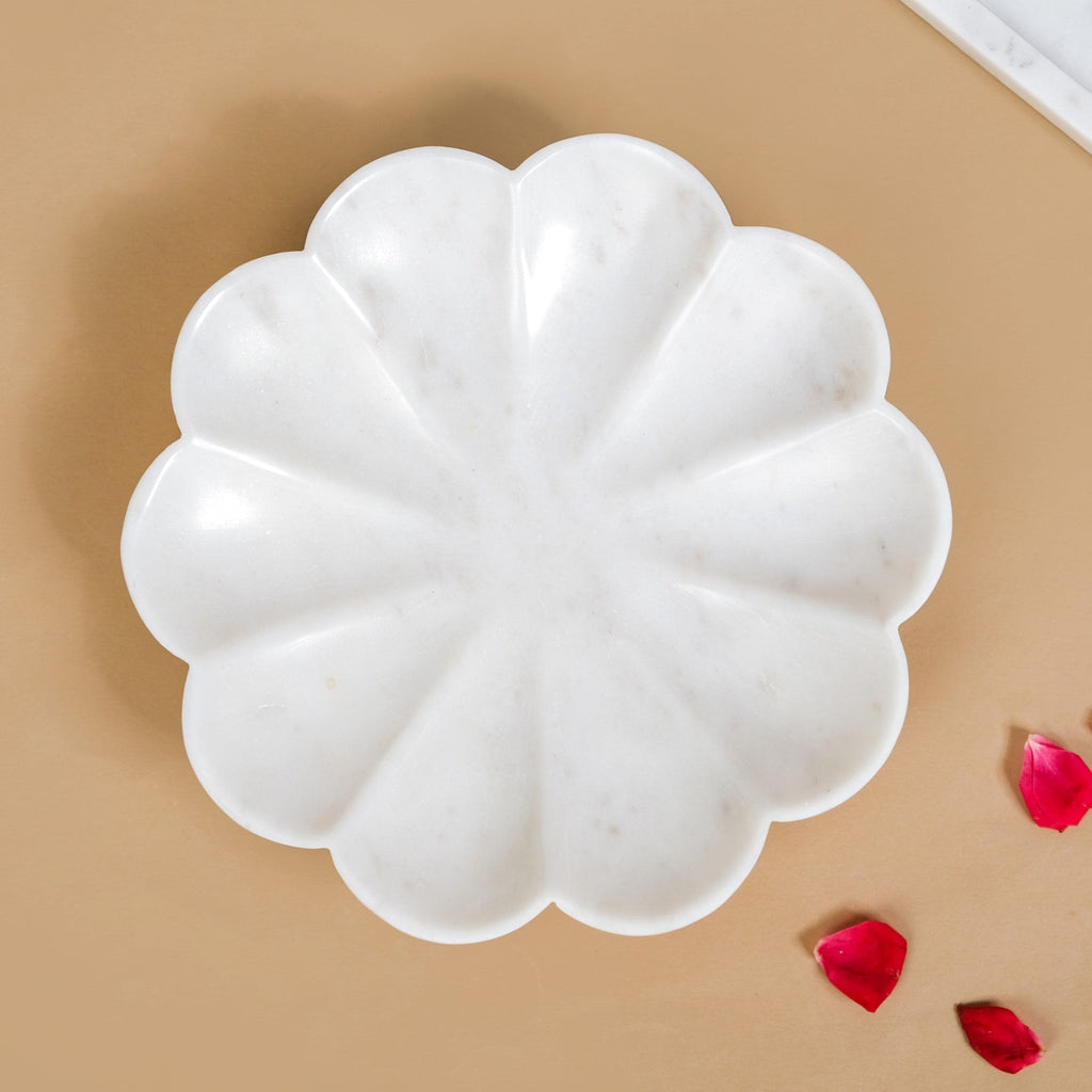 Polished Marble Serving Platter Large 9 Inch