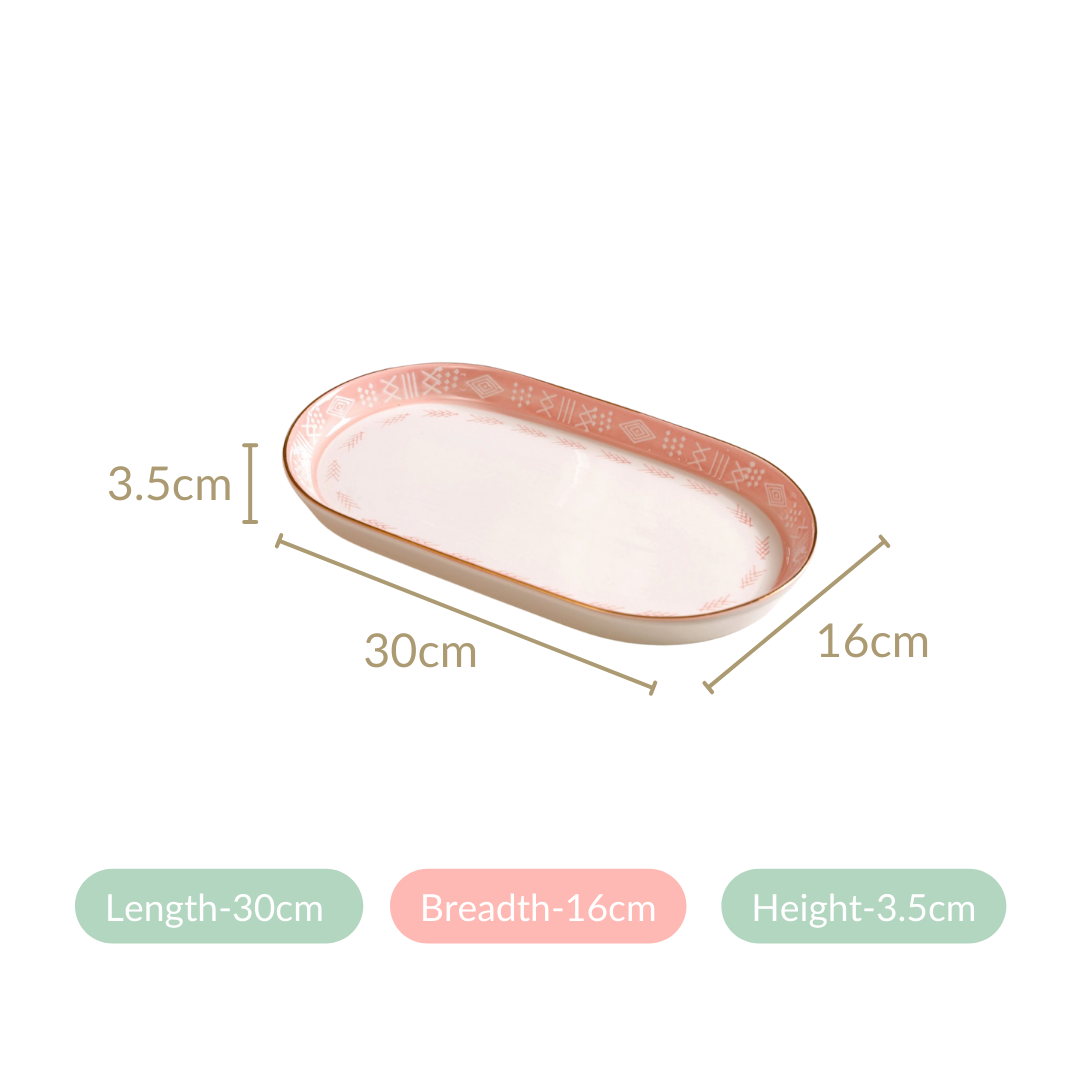 Set Of 2 Azo Pink Serving Platters 12 Inch