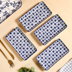 Abstract Design Ceramic Platters Set Of 4 8x4 Inch