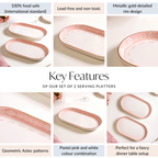 Set Of 2 Azo Pink Serving Platters 12 Inch