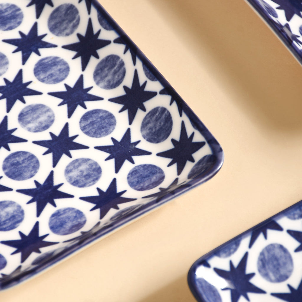 Abstract Design Ceramic Platters Set Of 4 8x4 Inch