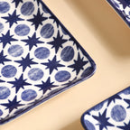 Abstract Design Ceramic Platters Set Of 4 8x4 Inch