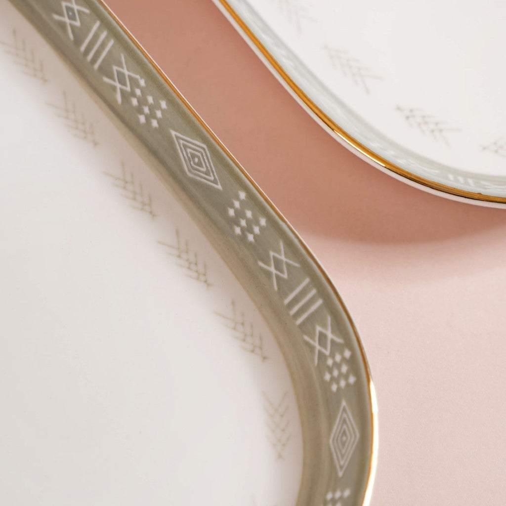 Azo Grey Set Of 2 Serving Platters 12 Inch