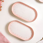 Set Of 2 Azo Pink Serving Platters 12 Inch