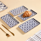 Abstract Design Ceramic Platters Set Of 4 8x4 Inch