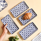 Abstract Design Ceramic Platters Set Of 4 8x4 Inch