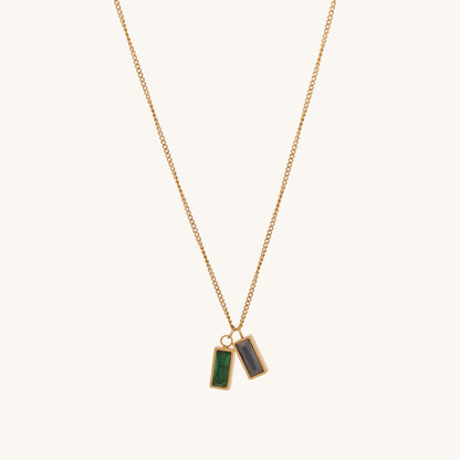 Black Green Stone Necklace