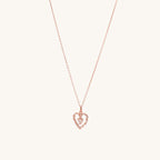 Diamond Heart Necklace- 18k Rose Gold Vermeil