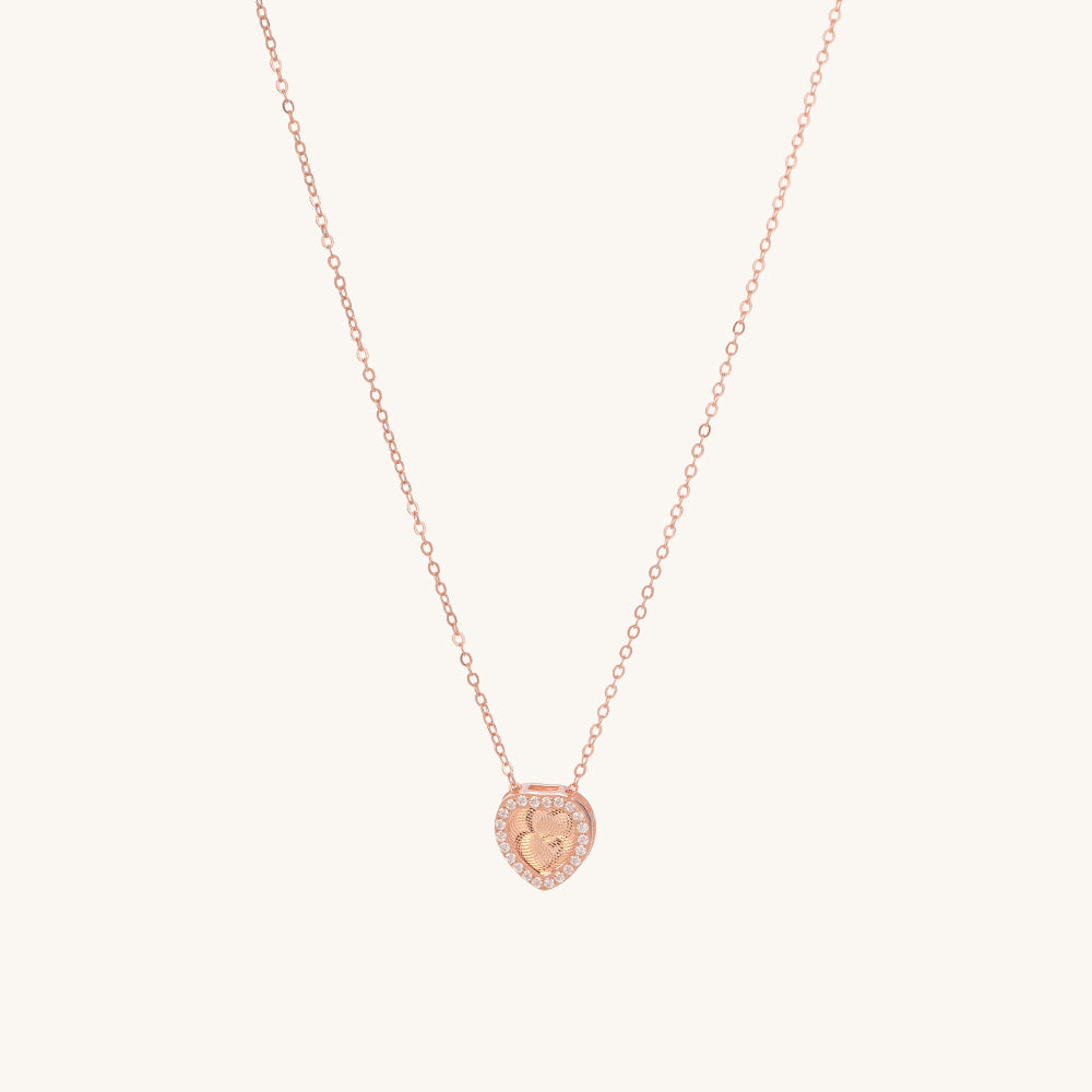 Holographic Heart Necklace- 18k Rose Gold Vermeil