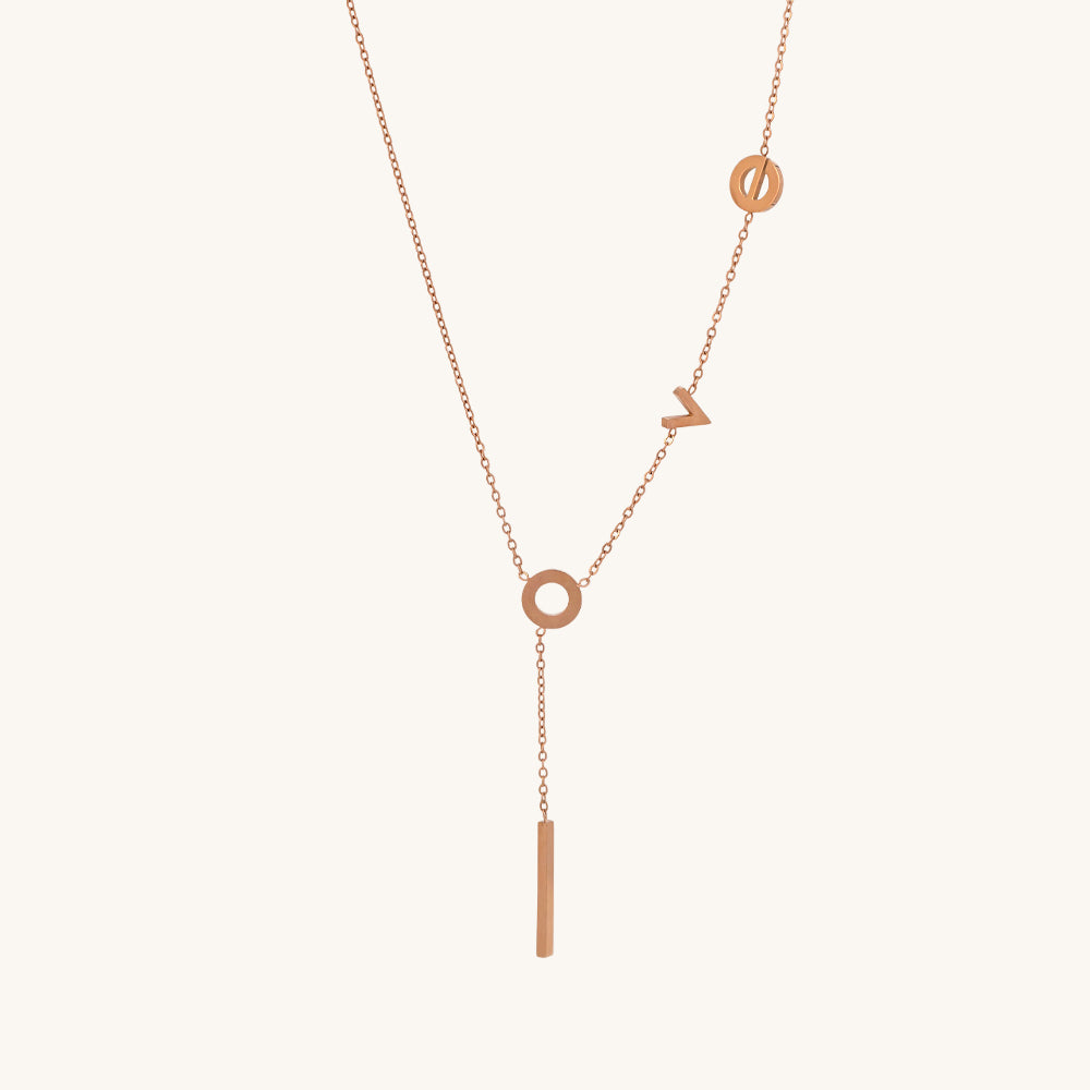 Love Space Necklace- 18k Rose Gold Plated