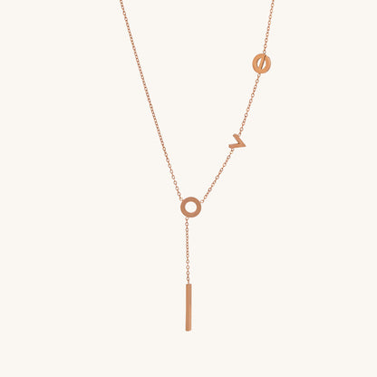 Love Space Necklace- 18k Rose Gold Plated