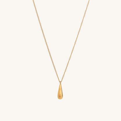 Thin Drop Necklace & Plain Stackable Bangle Bracelet |4MM Combo Set