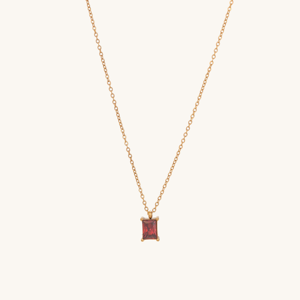 Ruby Red Stone Necklace