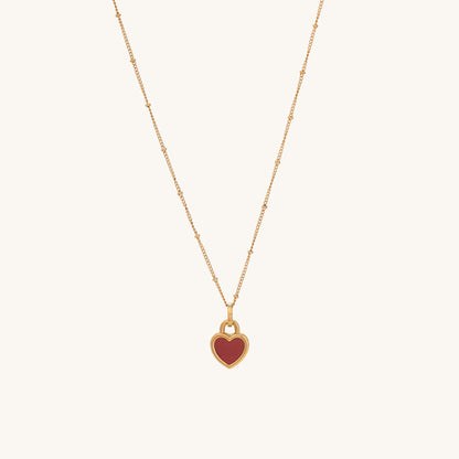 Red White Heart Necklace