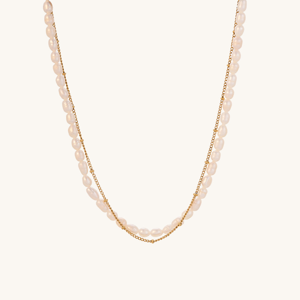 Pearl Chain Two Layer Necklace
