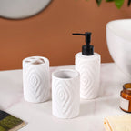 Contour Design Bathroom Accessories Set Of 3 White