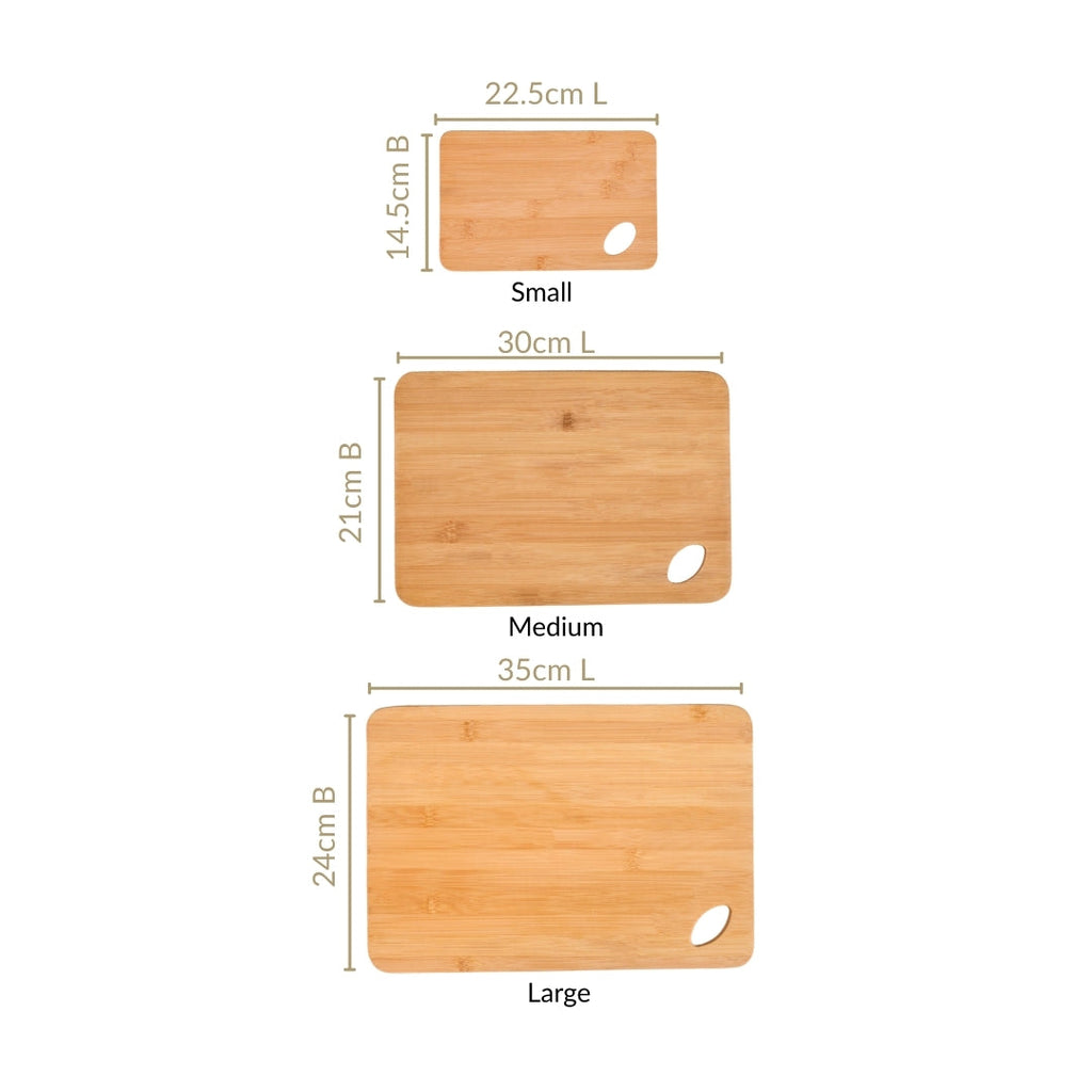 Premium Bamboo Serving Board Set Of 3