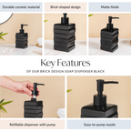 Brick Design Soap Dispenser Black 450ml