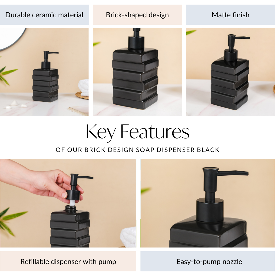 Brick Design Soap Dispenser Black 450ml
