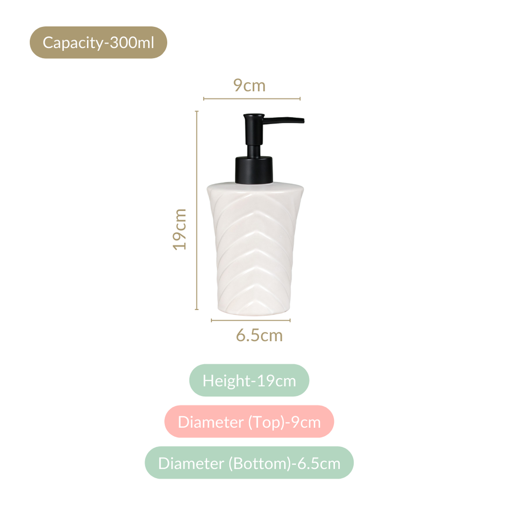 Chevron Design Soap Dispenser White 300ml