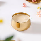 Floral Gold Double Wick Scented Candle Set Of 2