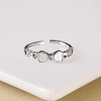 Pretty Bow And Hearts Silver Ring