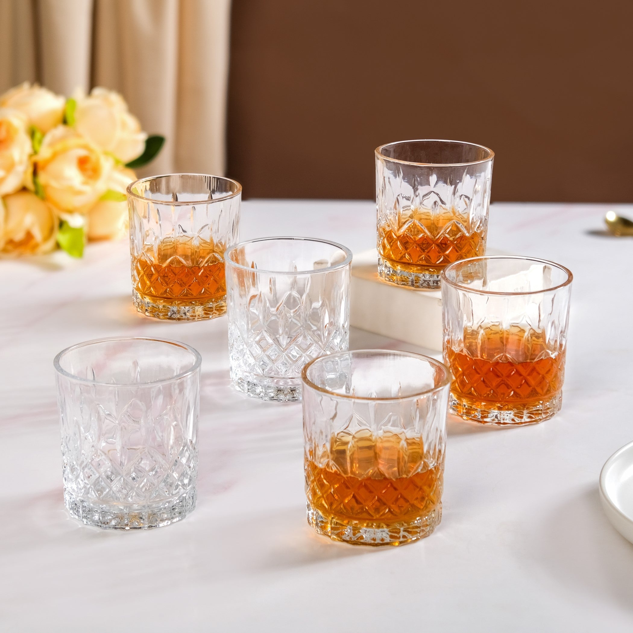 Prism Cut Whiskey Glass Set Of 6 230ml