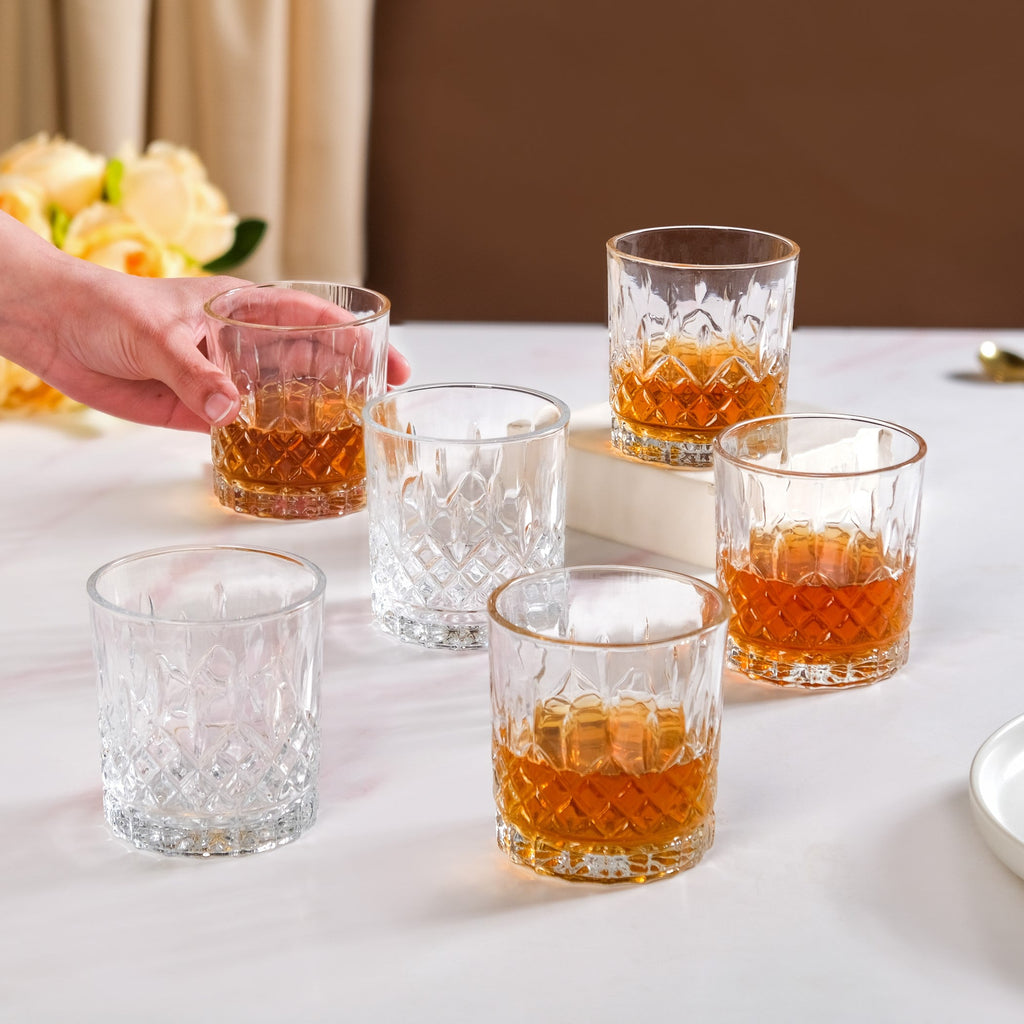 Prism Cut Whiskey Glass Set Of 6 230ml