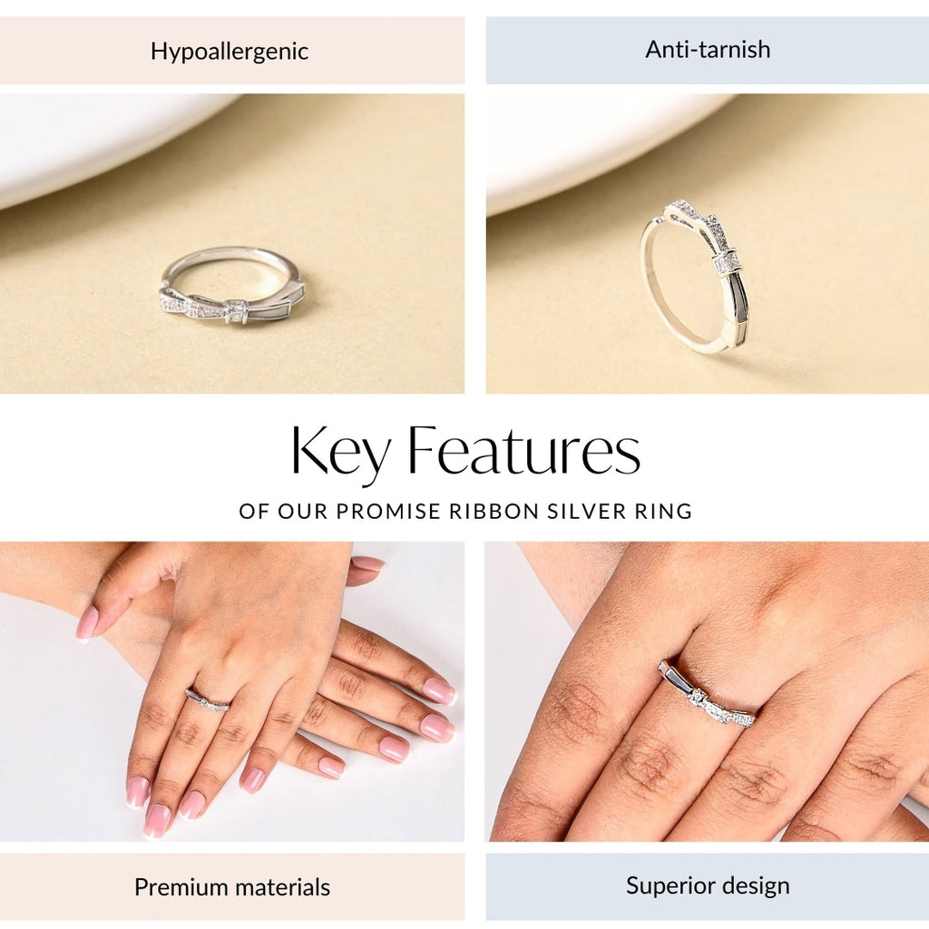 Promise Ribbon Silver Ring