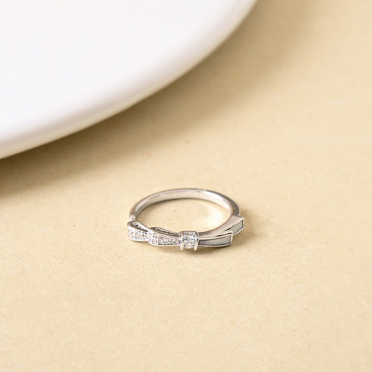 Promise Ribbon Silver Ring