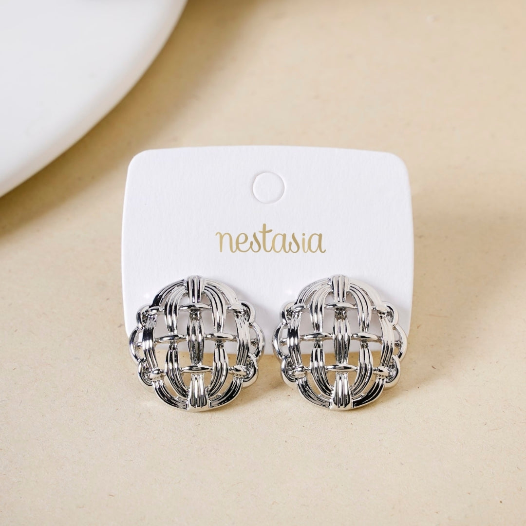 Pure Weave Studs Silver