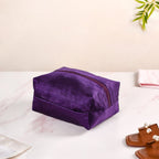 Purple Zippered Travel Shoe Bags Small Set Of 3