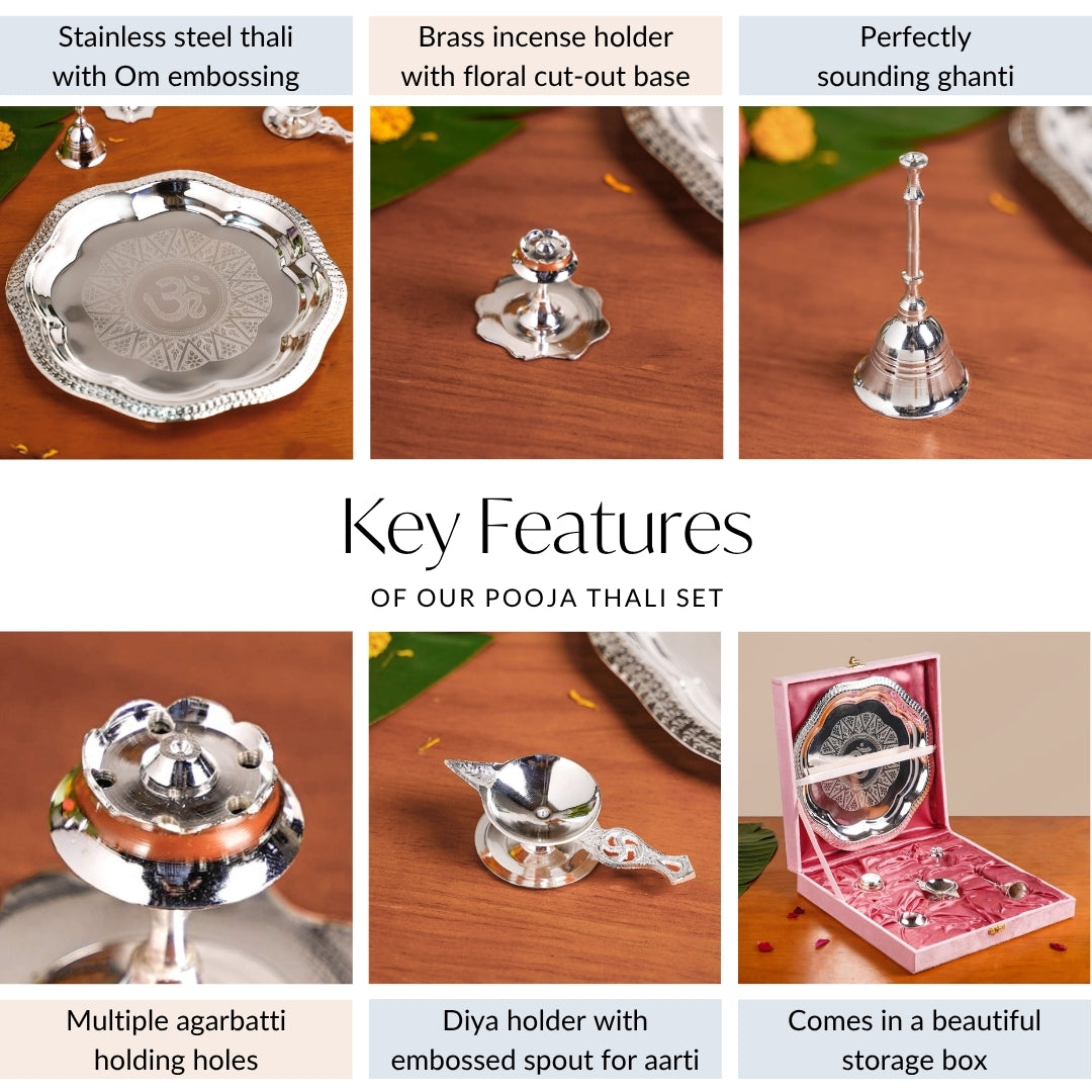 Pushpanjali Offering Pooja Thali Set Of 6