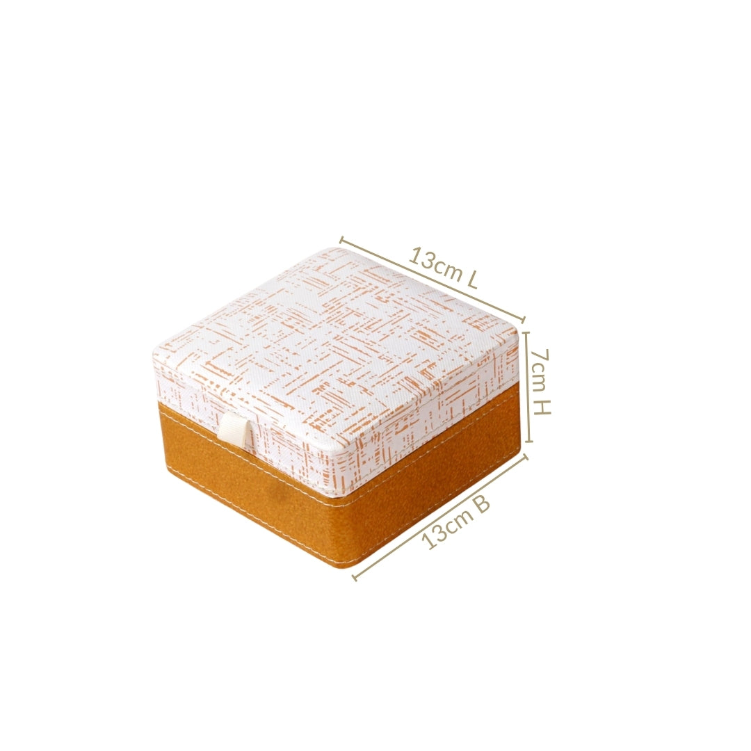 Quadrata Pattern Multi Section Jewellery Box With Mirror