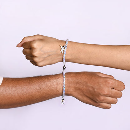 Set Of 2 Astronaut Charm Bracelet With Magnetic Clasp