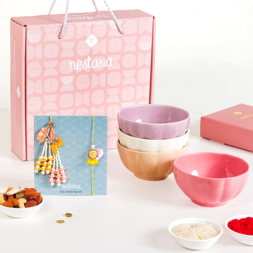 Pastel Elegance Rakhi Gift Hamper For Couple