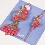 Pink Bloom Rakhi Lumba Gift Set Of 4 With Box And Card
