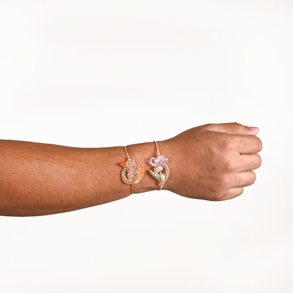 Colourful Rakhi Gift Set Of 4 For Bhai With Box And Card